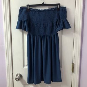 Smocked off the shoulder dress